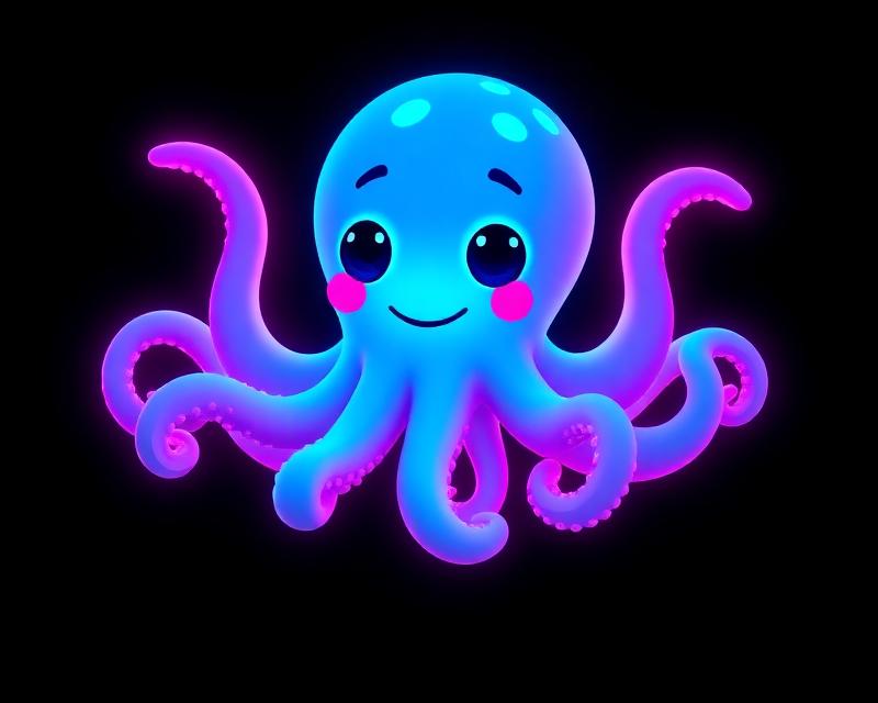 Glowing octopus mascot